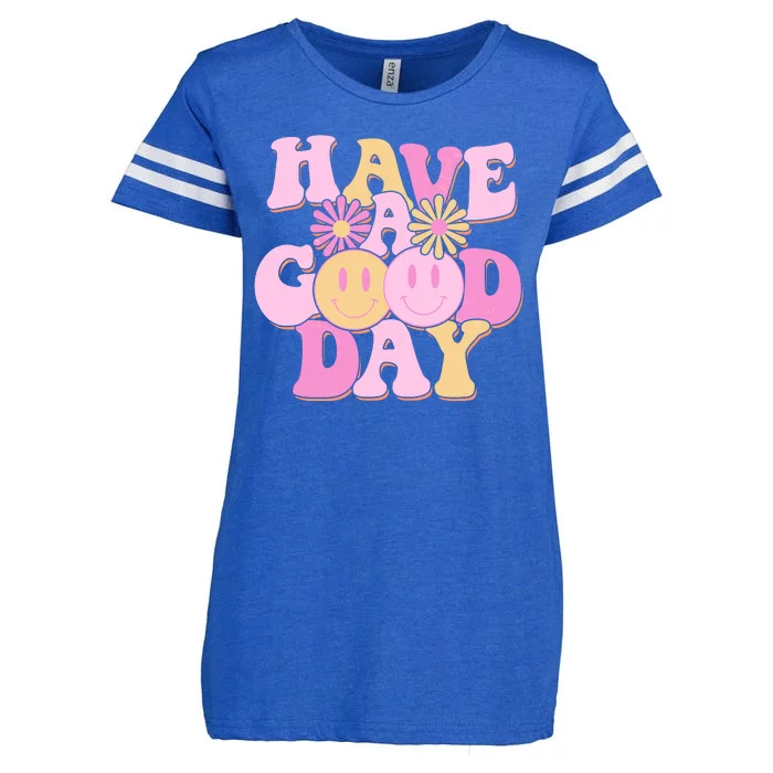 Cute Retro Vintage Hippy 60s Have A Good Day Enza Ladies Jersey Football T-Shirt