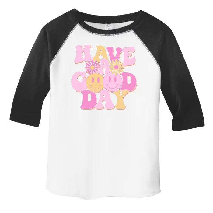 Cute Retro Vintage Hippy 60s Have A Good Day Toddler Fine Jersey T-Shirt