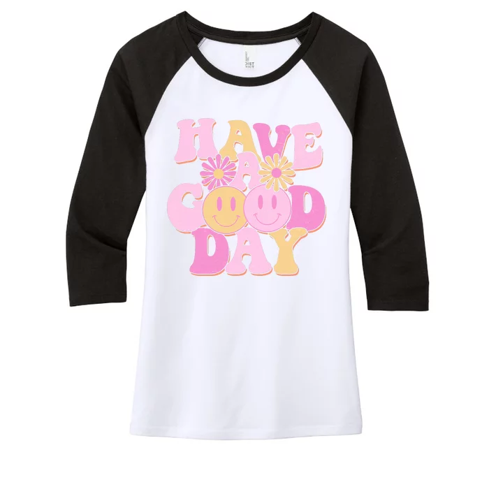 Cute Retro Vintage Hippy 60s Have A Good Day Women's Tri-Blend 3/4-Sleeve Raglan Shirt