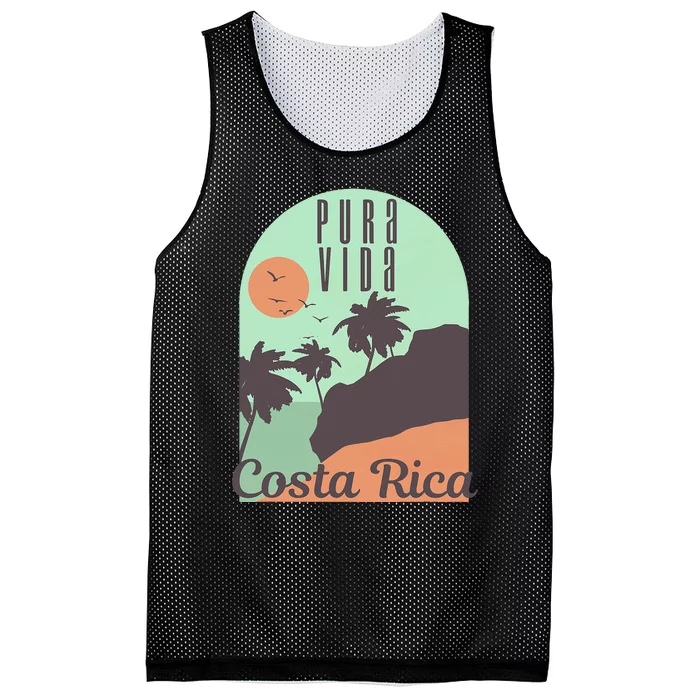 Costa Rica Vintage Retro Souvenir Gift Mesh Reversible Basketball Jersey Tank