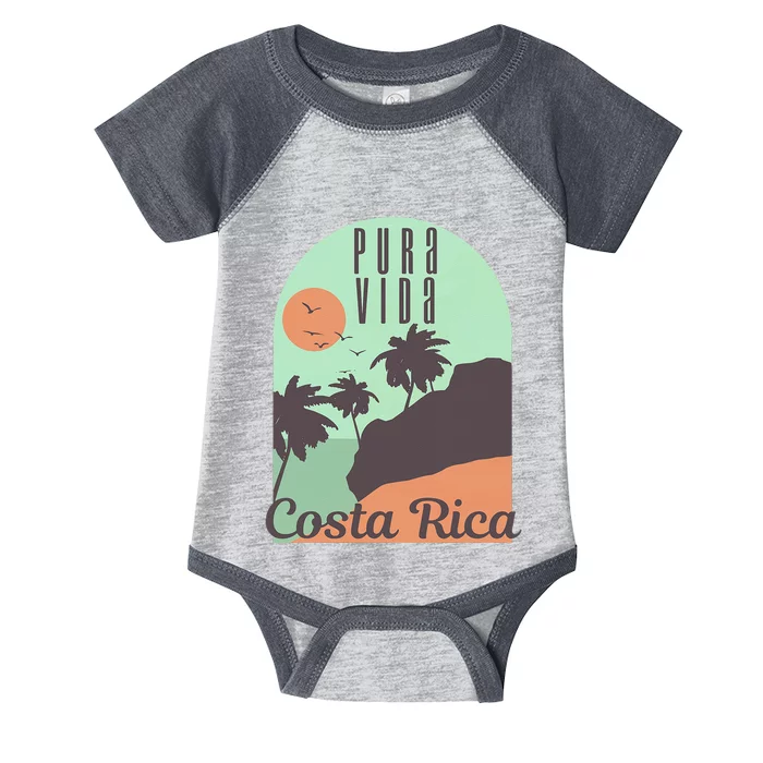 Costa Rica Vintage Retro Souvenir Gift Infant Baby Jersey Bodysuit