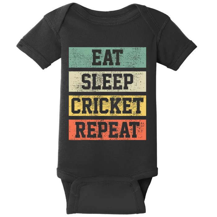 Cricket Retro Vintage 80s Style Coach Player Gift Baby Bodysuit