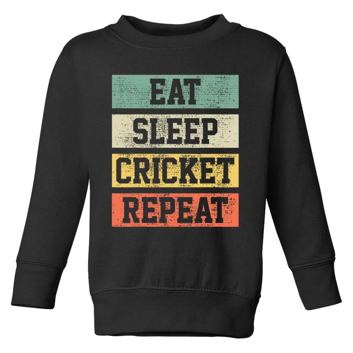 Cricket Retro Vintage 80s Style Coach Player Gift Toddler Sweatshirt