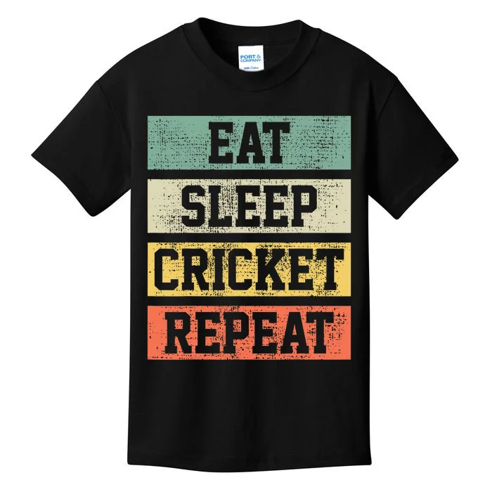 Cricket Retro Vintage 80s Style Coach Player Gift Kids T-Shirt