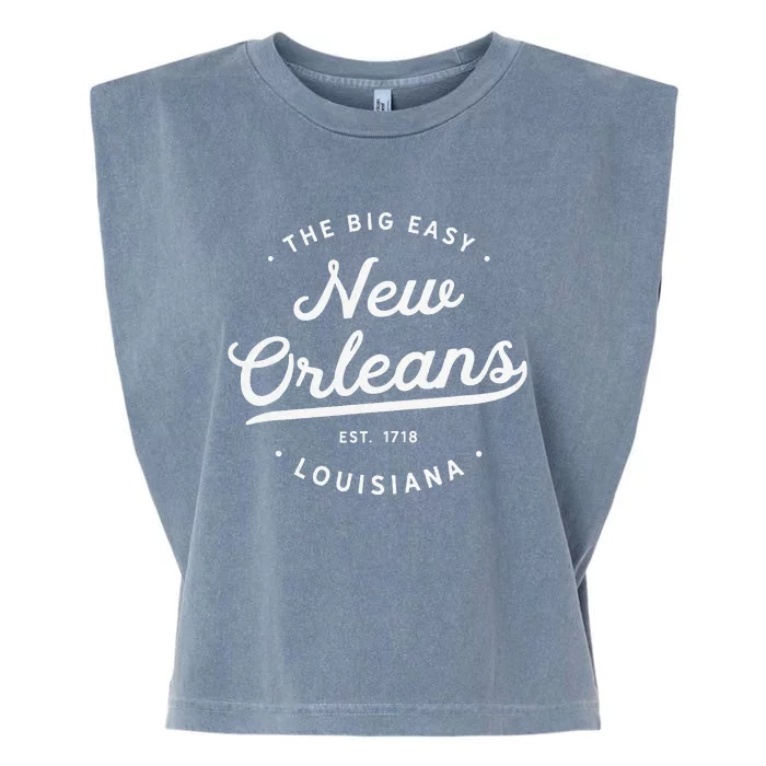 Classic Retro Vintage New Orleans Louisiana Big Easy Nola Garment-Dyed Women's Muscle Tee