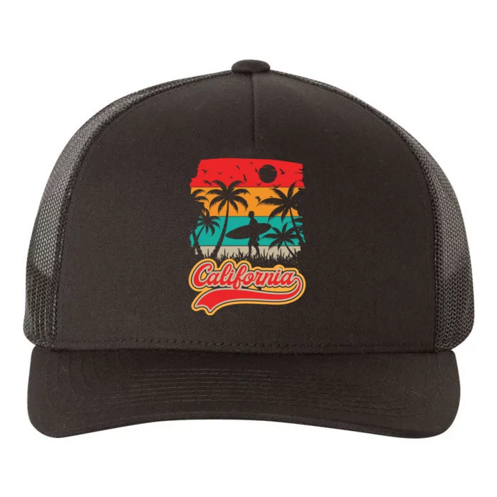 California Retro Vintage Print Yupoong Adult 5-Panel Trucker Hat