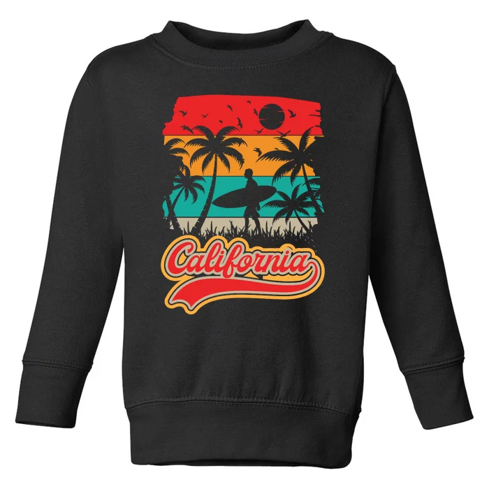 California Retro Vintage Print Toddler Sweatshirt