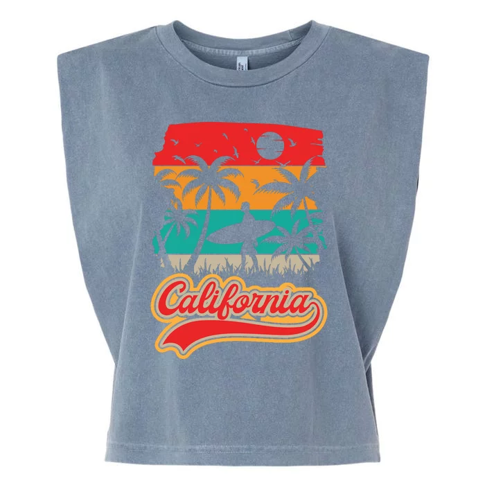 California Retro Vintage Print Garment-Dyed Women's Muscle Tee