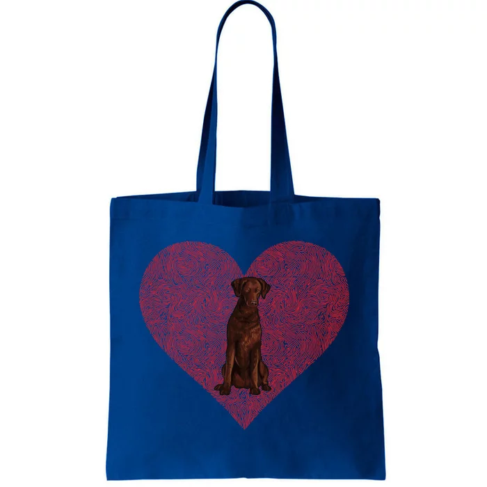 Curlygiftcoated Retriever Valentines Day Dog Love Fingerprint Gift Tote Bag