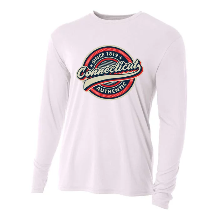 Connecticut Retro Vintage Mountains Nature Hiking Cooling Performance Long Sleeve Crew