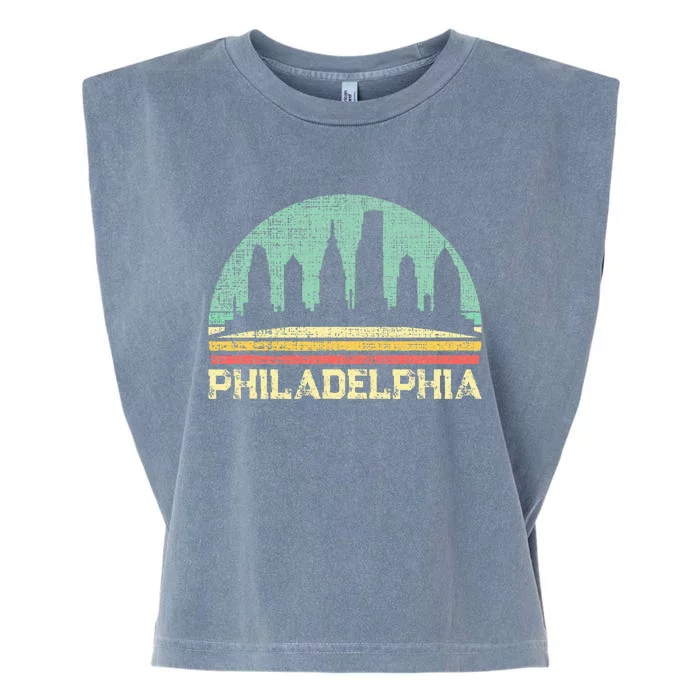 Classic Retro Vintage Philadelphia City Pennsylvania Garment-Dyed Women's Muscle Tee