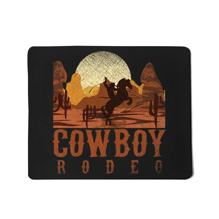 Cowboy Rodeo Western Texan Gift Horseback Riding Cowboy Mousepad