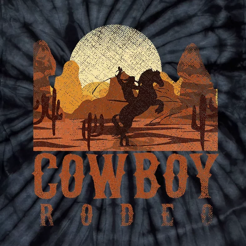 Cowboy Rodeo Western Texan Gift Horseback Riding Cowboy Tie-Dye T-Shirt