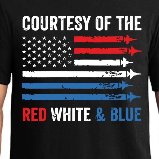 Courtesy Red White And Blue Funny Patriotic Us Flag Pajama Set