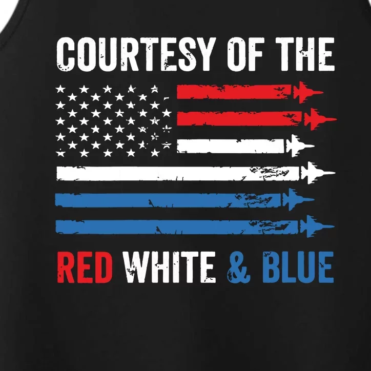 Courtesy Red White And Blue Funny Patriotic Us Flag Performance Tank