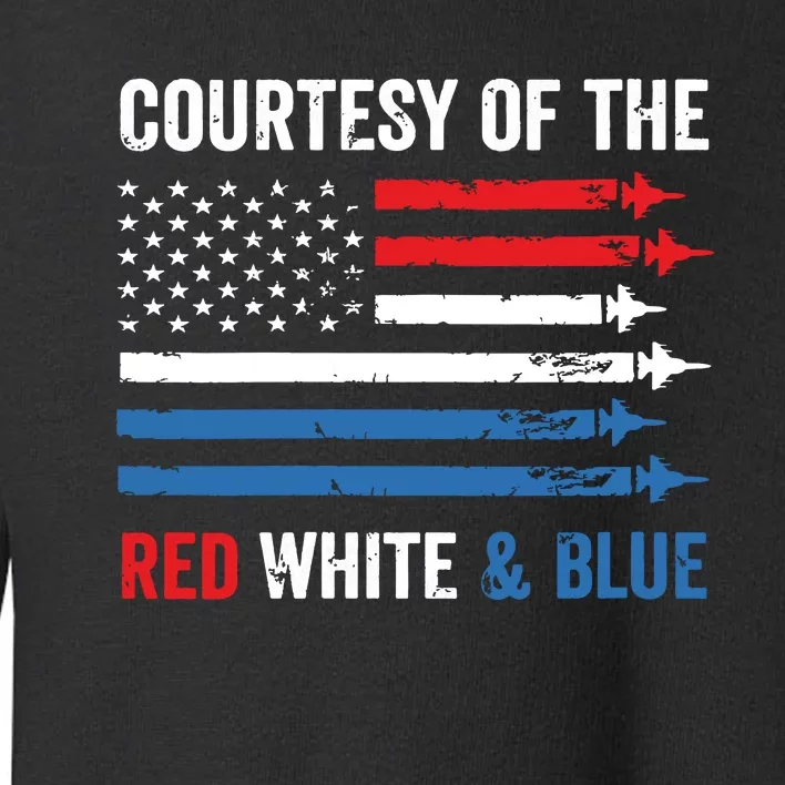 Courtesy Red White And Blue Funny Patriotic Us Flag Toddler Sweatshirt