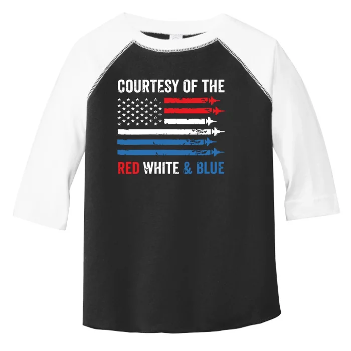 Courtesy Red White And Blue Funny Patriotic Us Flag Toddler Fine Jersey T-Shirt