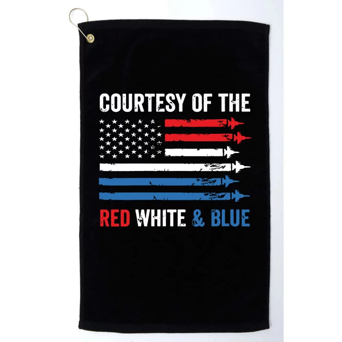 Courtesy Red White And Blue Funny Patriotic Us Flag Platinum Collection Golf Towel