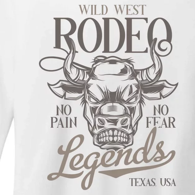 Cowboy Rodeo Wild West Texas Womens CVC Long Sleeve Shirt