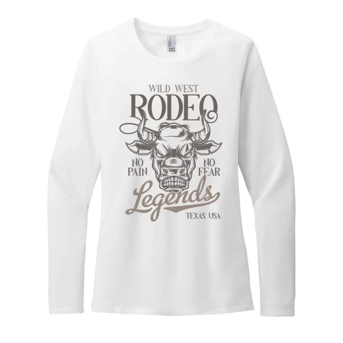 Cowboy Rodeo Wild West Texas Womens CVC Long Sleeve Shirt