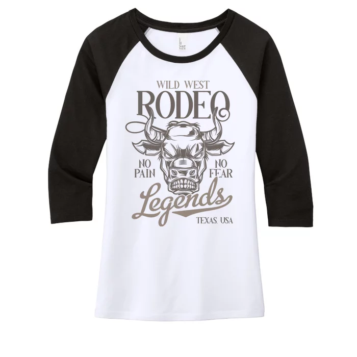 Cowboy Rodeo Wild West Texas Women's Tri-Blend 3/4-Sleeve Raglan Shirt