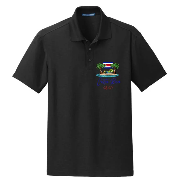 Costa Rica Wow Costa Rican Flag Dry Zone Grid Performance Polo