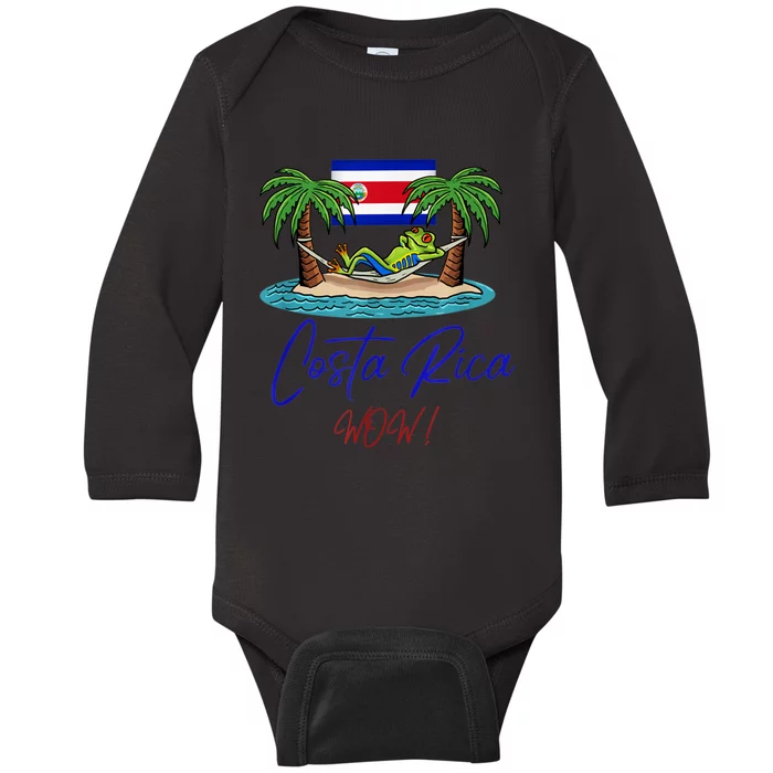 Costa Rica Wow Costa Rican Flag Baby Long Sleeve Bodysuit