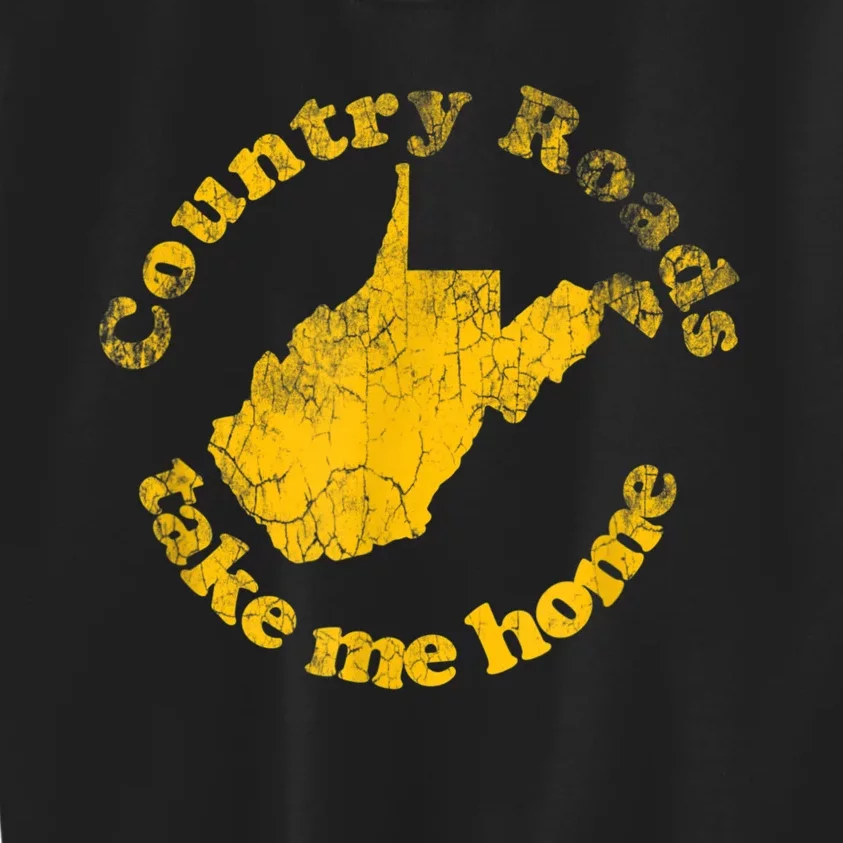 Country Roads West Virginia Take Me Home Kids Sweatshirt