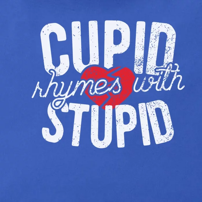 Cupid Rhymes With Stupid Gift Anti Valentine's Day Cool Gift Zip Tote Bag