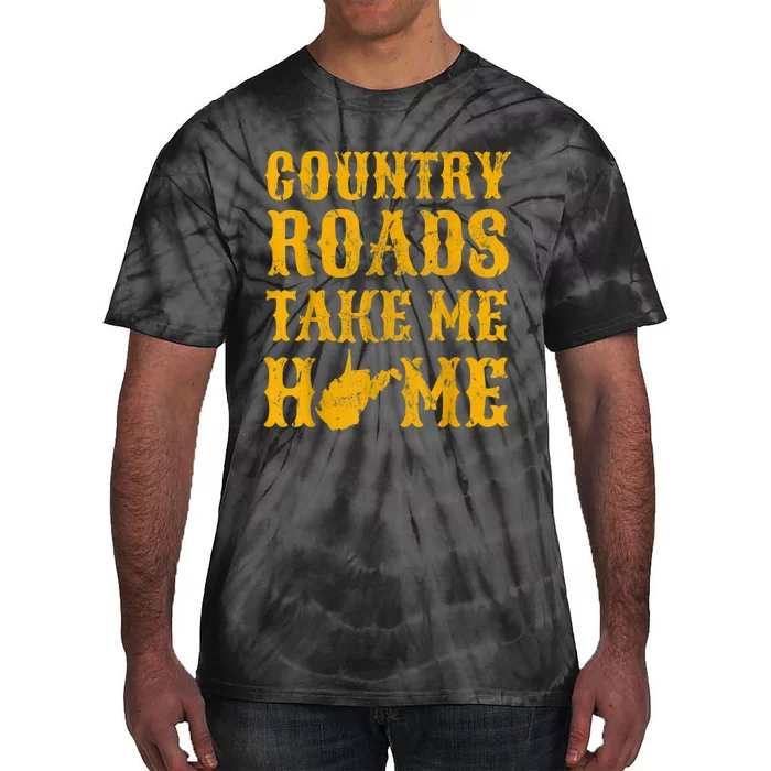 Country Roads West Virginia Take Me Home WV Map Vintage Tie-Dye T-Shirt