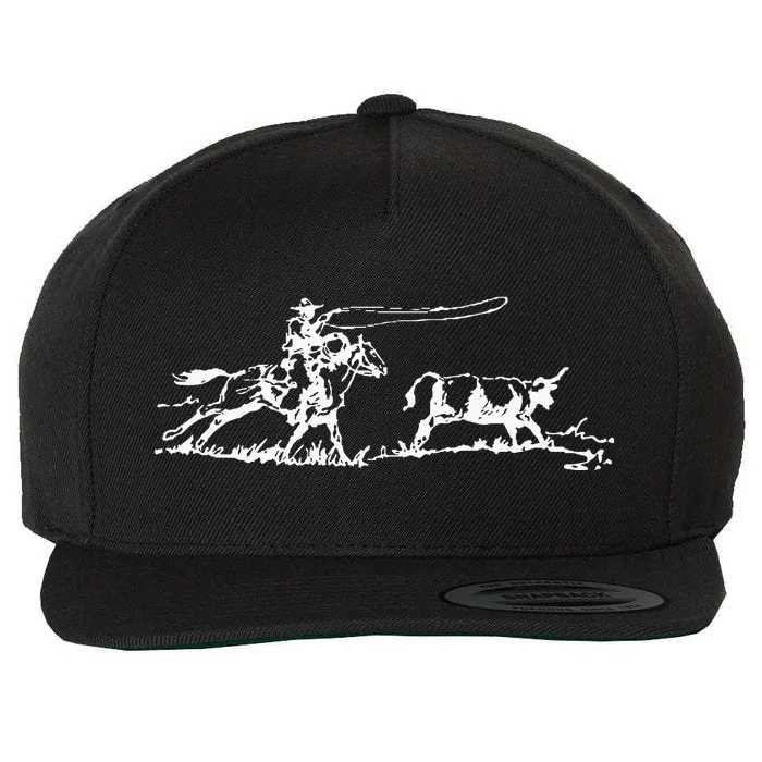 Cowboy Roping Western Cowboy Roping Wool Snapback Cap