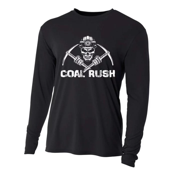 Coal Rush Wv With Skeleton Skull Miner Hard Hat Cooling Performance Long Sleeve Crew