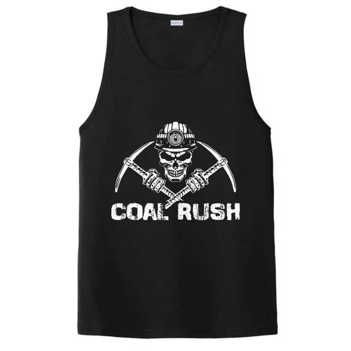 Coal Rush Wv With Skeleton Skull Miner Hard Hat Performance Tank