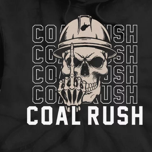 Coal Rush West Virginia Skull Coal Miner Hard Hat Tie Dye Hoodie