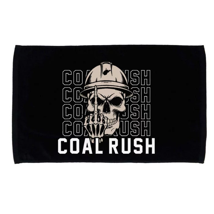 Coal Rush West Virginia Skull Coal Miner Hard Hat Microfiber Hand Towel