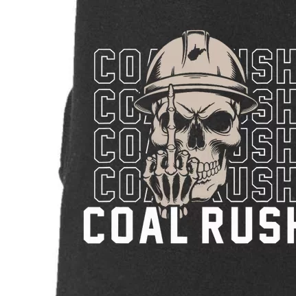 Coal Rush West Virginia Skull Coal Miner Hard Hat Doggie 3-End Fleece Hoodie