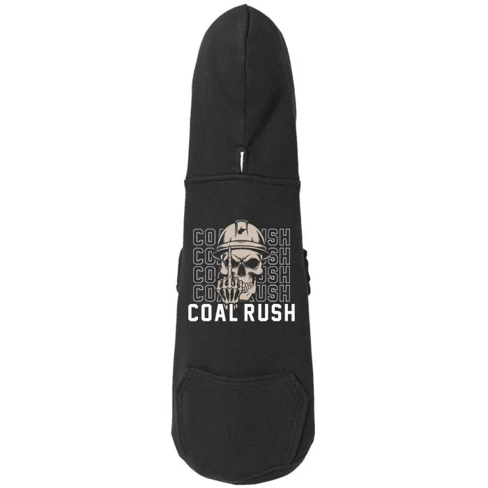 Coal Rush West Virginia Skull Coal Miner Hard Hat Doggie 3-End Fleece Hoodie