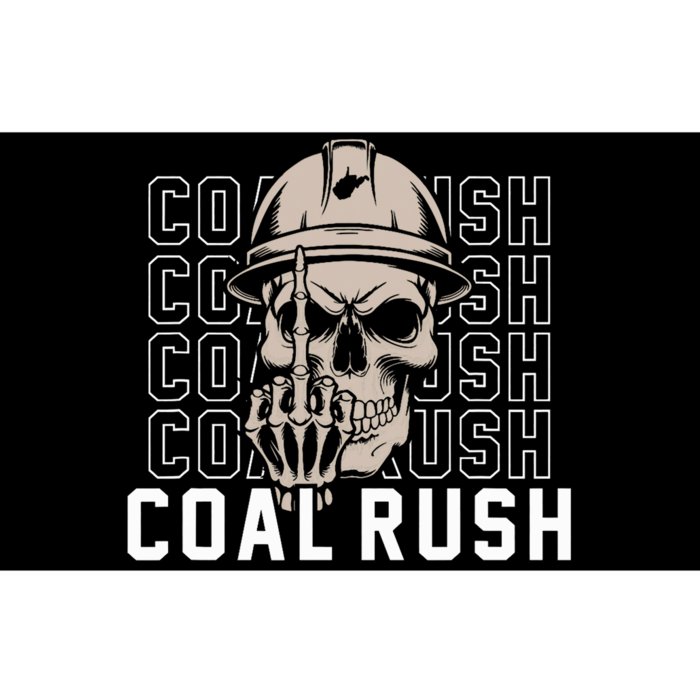 Coal Rush West Virginia Skull Coal Miner Hard Hat Bumper Sticker