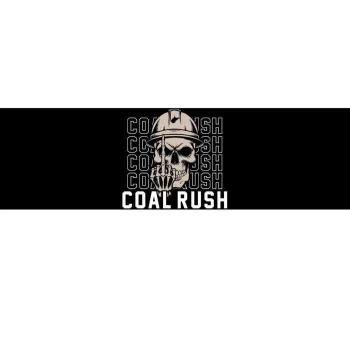 Coal Rush West Virginia Skull Coal Miner Hard Hat Bumper Sticker