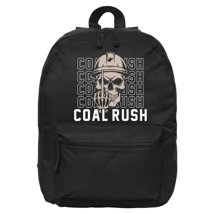 Coal Rush West Virginia Skull Coal Miner Hard Hat 16 in Basic Backpack