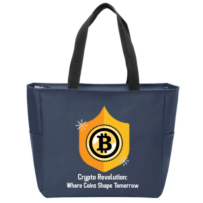 Crypto Revolution: Where Coins Shape Tomorrow Bitcoin Investing Zip Tote Bag