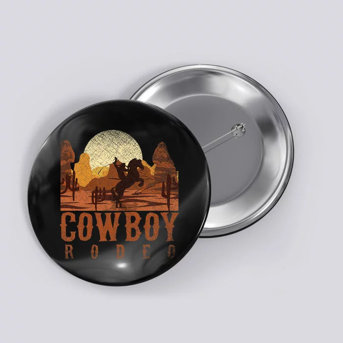 Cowboy Rodeo Western Texan Gift Horseback Riding Cowboy Button