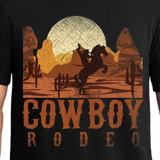 Cowboy Rodeo Western Texan Gift Horseback Riding Cowboy Pajama Set