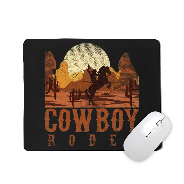 Cowboy Rodeo Western Texan Gift Horseback Riding Cowboy Mousepad