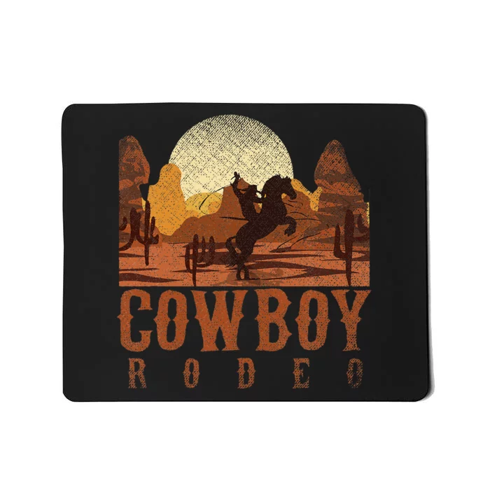 Cowboy Rodeo Western Texan Gift Horseback Riding Cowboy Mousepad