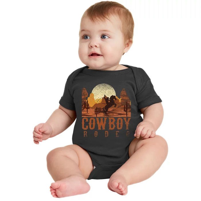 Cowboy Rodeo Western Texan Gift Horseback Riding Cowboy Baby Bodysuit