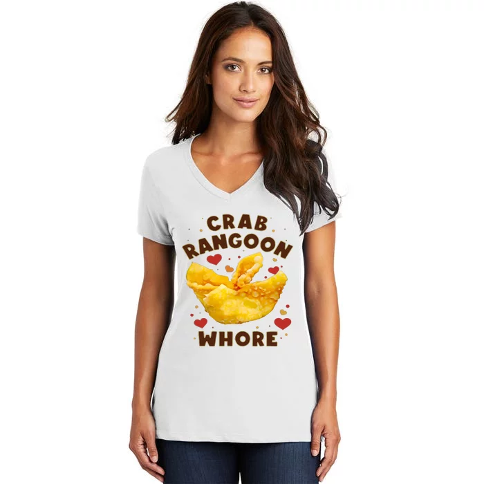 Crab Rangoon Whore Women's V-Neck T-Shirt