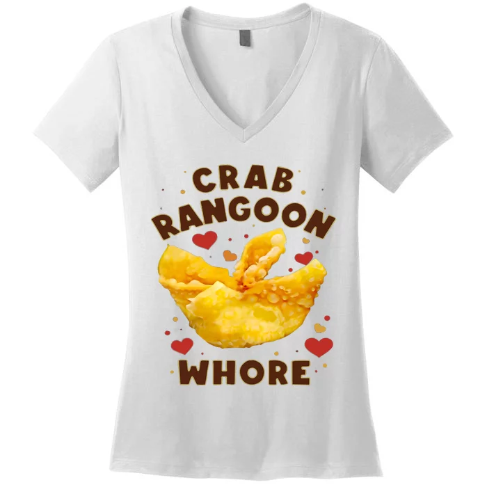 Crab Rangoon Whore Women's V-Neck T-Shirt