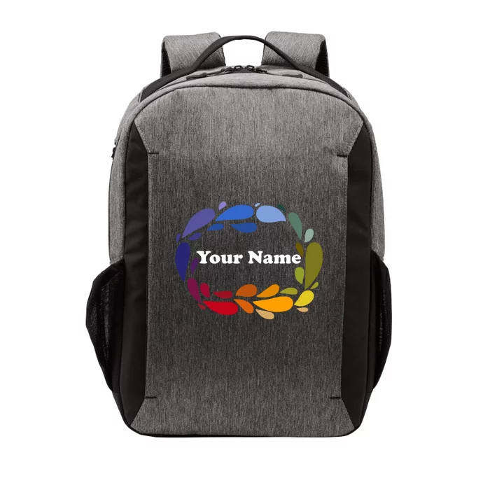 Colorful Rainbow Wreath Custom Name Plate Vector Backpack