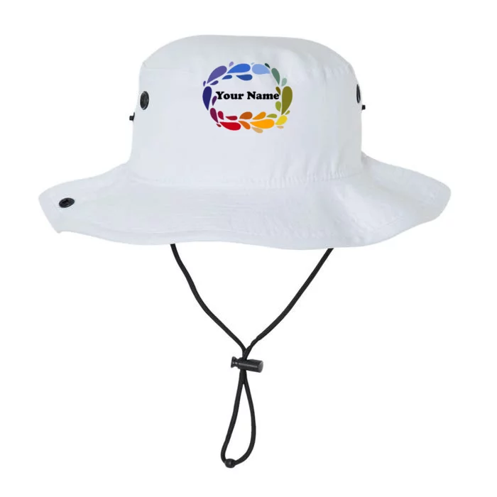 Colorful Rainbow Wreath Custom Name Plate Legacy Cool Fit Booney Bucket Hat